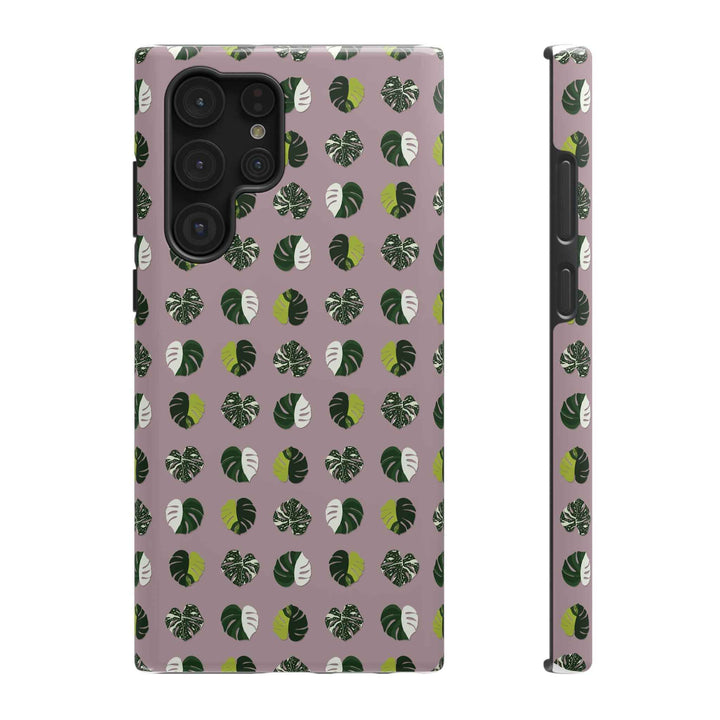 Variegated Monstera Pattern Phone Case – Dual Layer Protective Cover