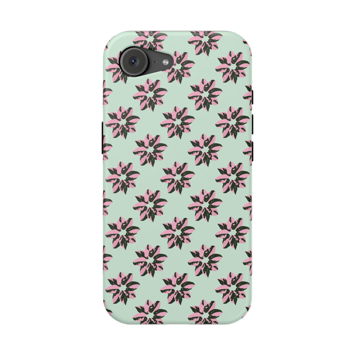 Pink Princess Philodendron Pattern Phone Case – Dual Layer Protective Cover