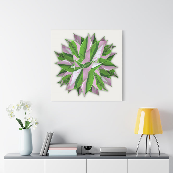 Syngonium Tricolor Canvas Print – Botanical Wall Art - The Potted Pixel