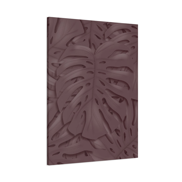 Merlot Monstera Canvas Art Stretched Matte Wall Print Botanical Plant Wall Decor For Living Room Bedroom