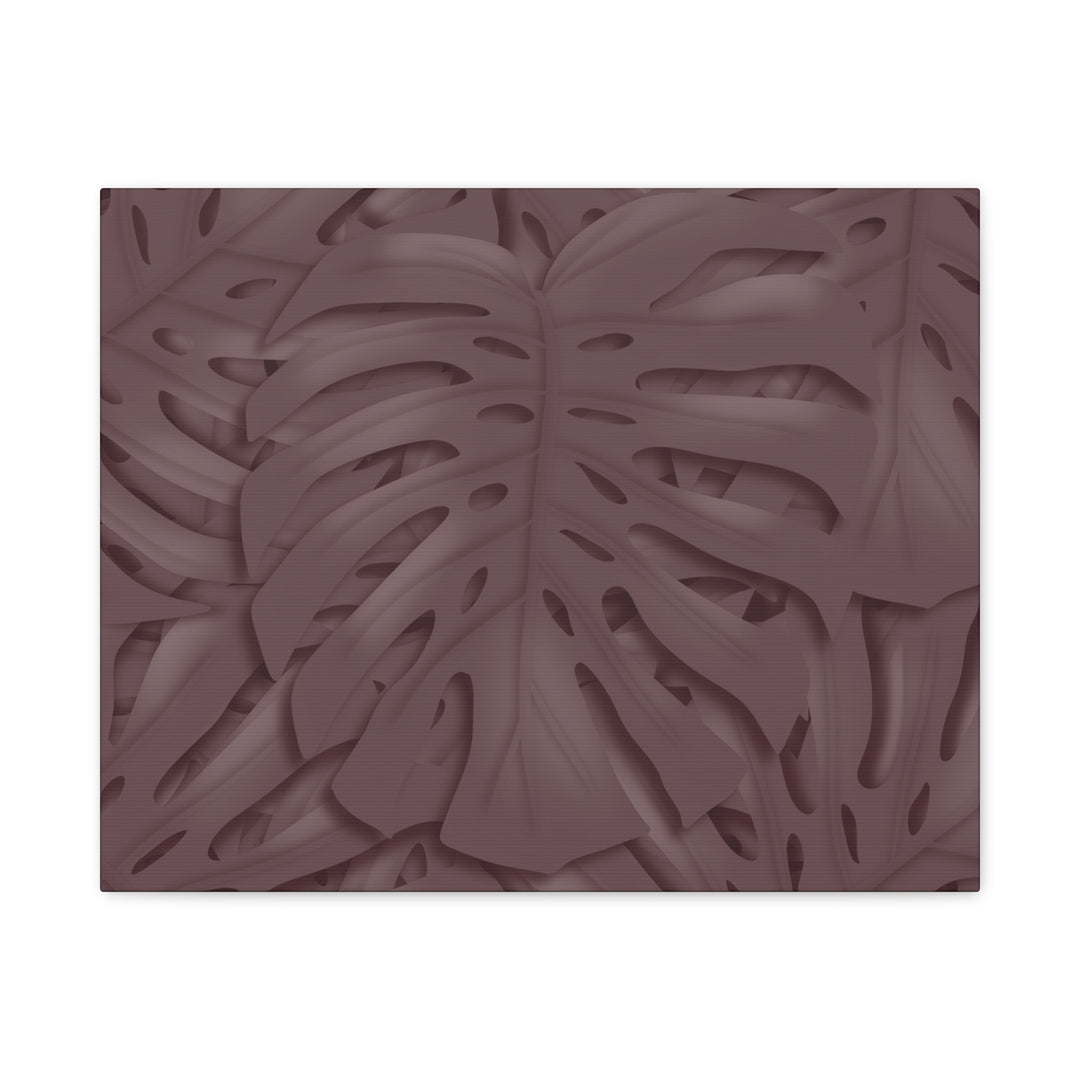 Merlot Monstera Canvas Art Stretched Matte Wall Print Botanical Plant Wall Decor For Living Room Bedroom