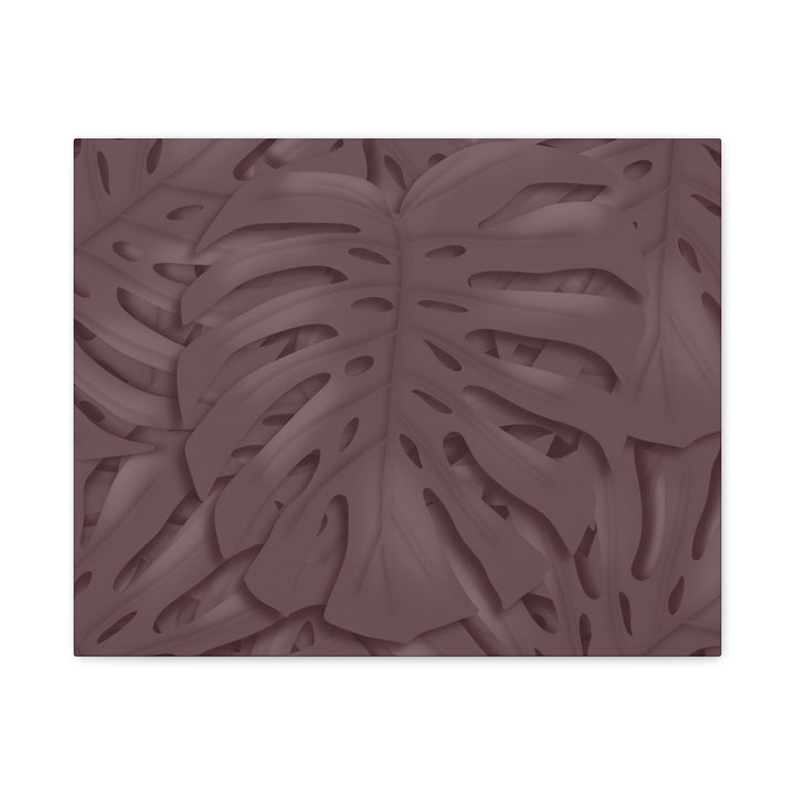 Merlot Monstera Canvas Art Stretched Matte Wall Print Botanical Plant Wall Decor For Living Room Bedroom