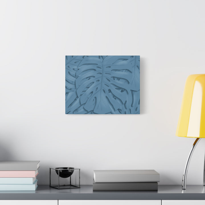 Monstera Canvas Art Blue Monstera Print With Durable Matte Finish For Modern Indoor Wall Decor