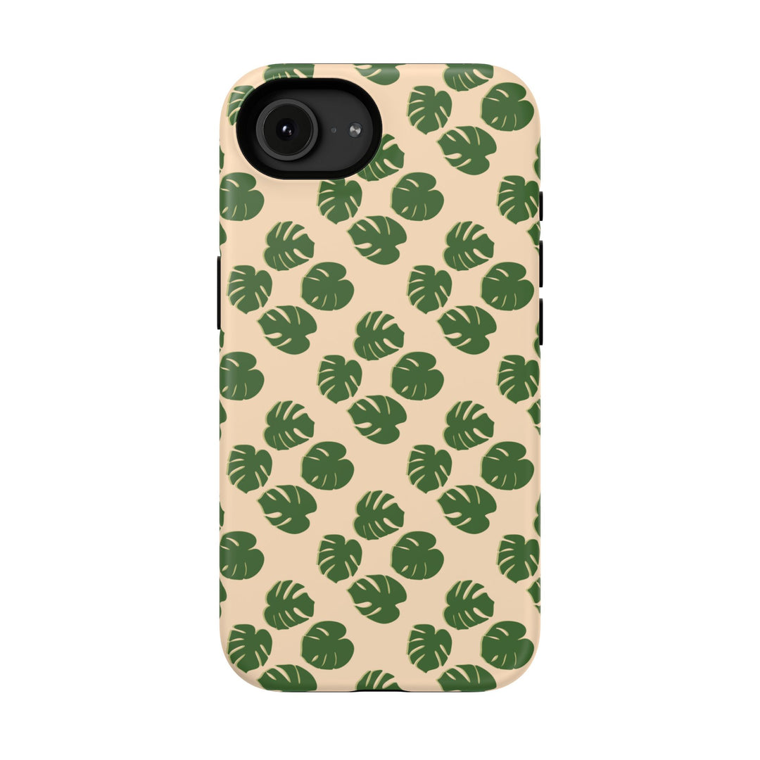 Monstera Pattern Phone Case – Dual Layer Protective Cover