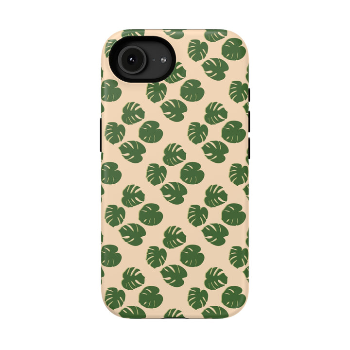 Monstera Pattern Phone Case – Dual Layer Protective Cover