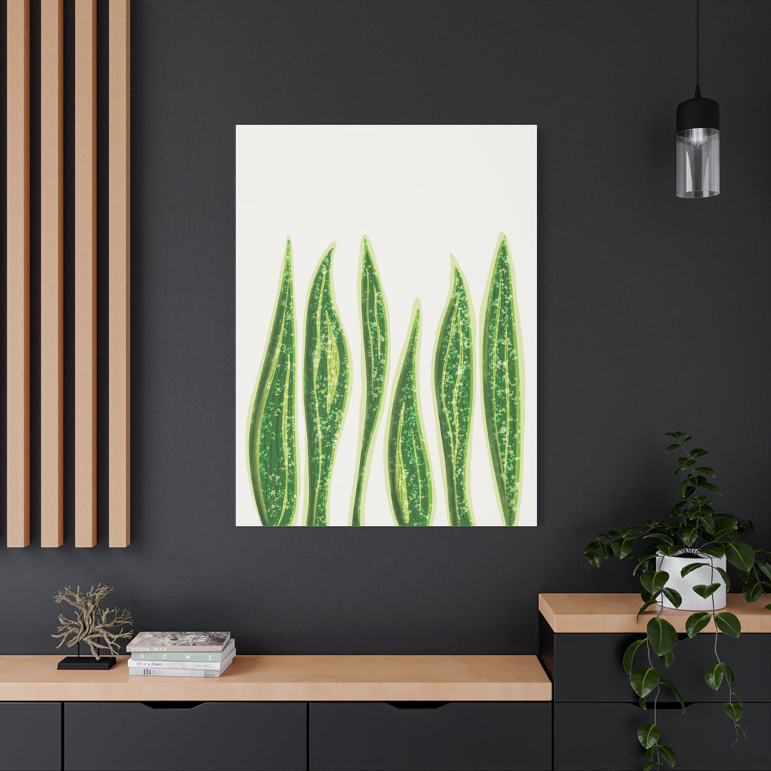 Snake Plant Canvas Print Matte 1.25 Inch Stretch Canvas Wall Art For Living Room Decor