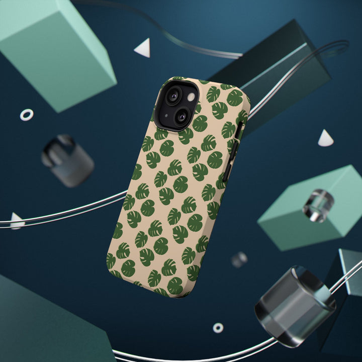 Monstera Pattern Phone Case – Dual Layer Protective Cover