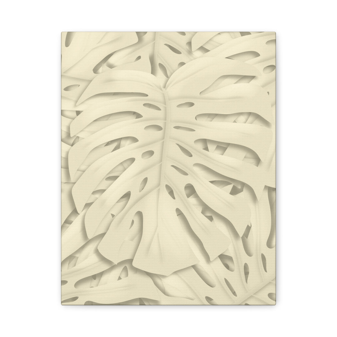 Monstera Canvas Print Durable Cotton Stretched Canvas With Beige Botanical Artwork For Modern Home Decor
