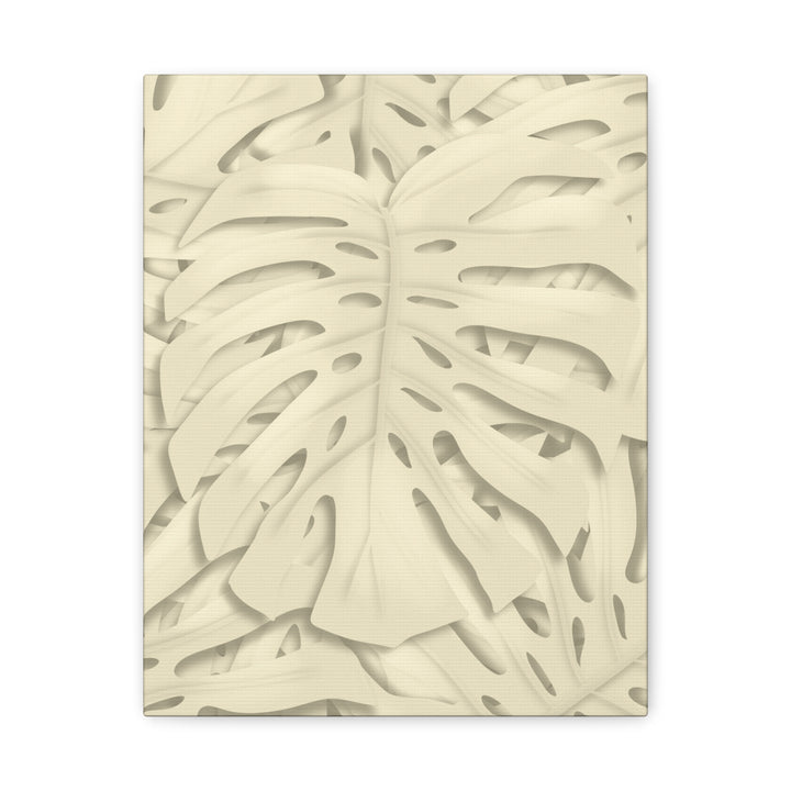 Monstera Canvas Print Durable Cotton Stretched Canvas With Beige Botanical Artwork For Modern Home Decor
