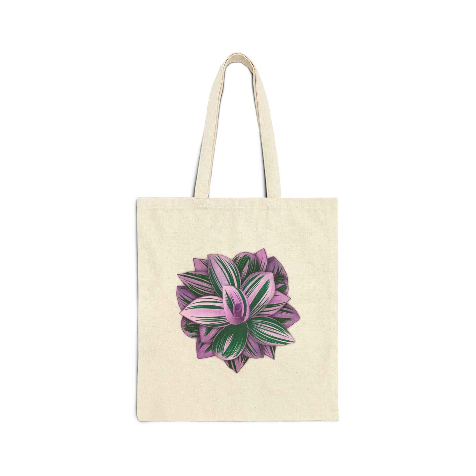 Cotton Tote Bag – Colorful Tradescantia Nanouk Design | 15x16 Inch Canvas - The Potted Pixel