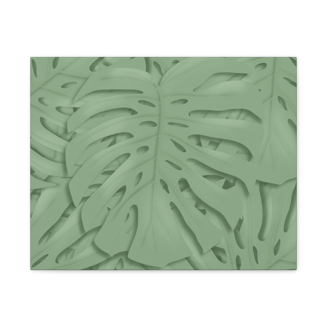 Monstera Canvas Art The Potted Pixel 24x36 Inches Matte Finish Wall Decor Botanical Green Leaf Print