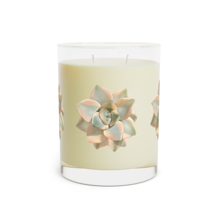 Graptoveria Titubans Variegata Succulent Scented Candle 11oz Soy Wax With White Tea Fig Lavender Sage Ocean Mist Moss