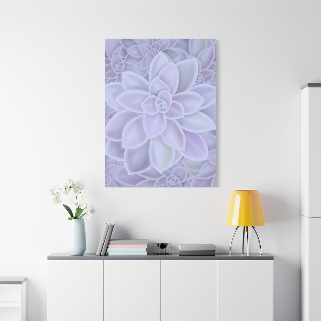 Graptopetalum Murasaki Succulent Canvas Art Print Pastel Purple Rosette Indoor Plant Decor