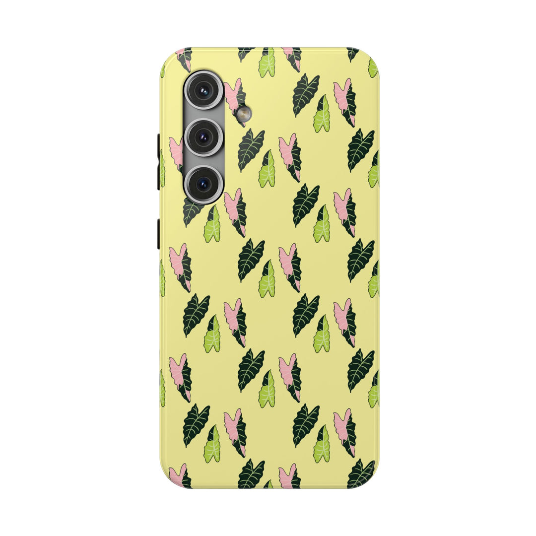 Alocasia Pattern Phone Case – Dual Layer Protective Cover
