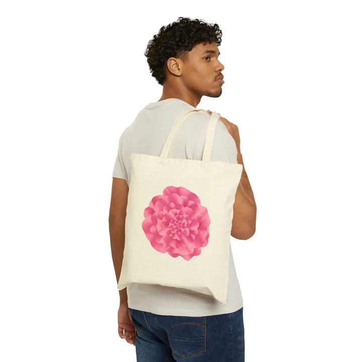 Peony Flower Tote Bag Made From Organic Cotton With 20 Inch Handles Eco Friendly Reusable Shopping Tote