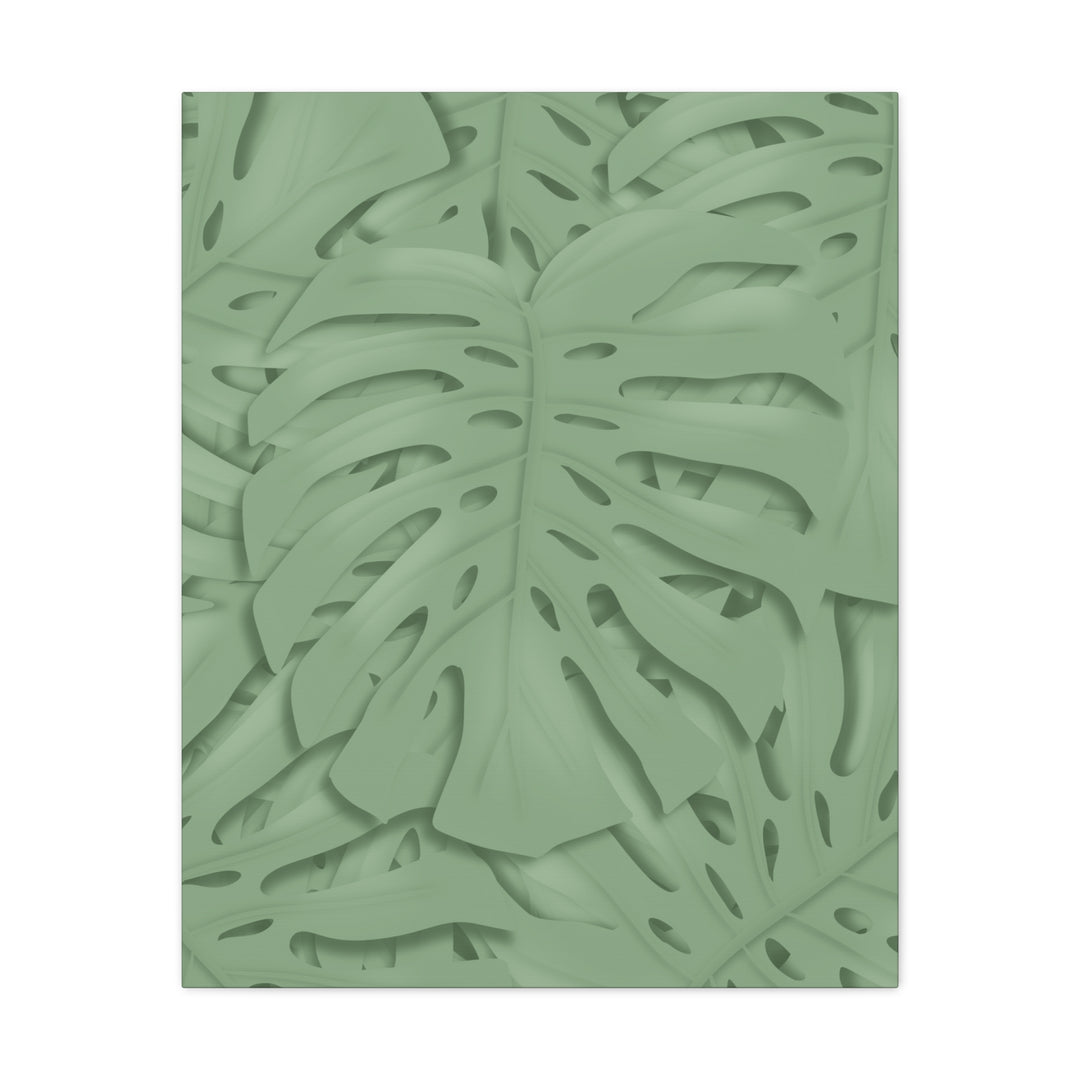 Monstera Canvas Art The Potted Pixel 24x36 Inches Matte Finish Wall Decor Botanical Green Leaf Print