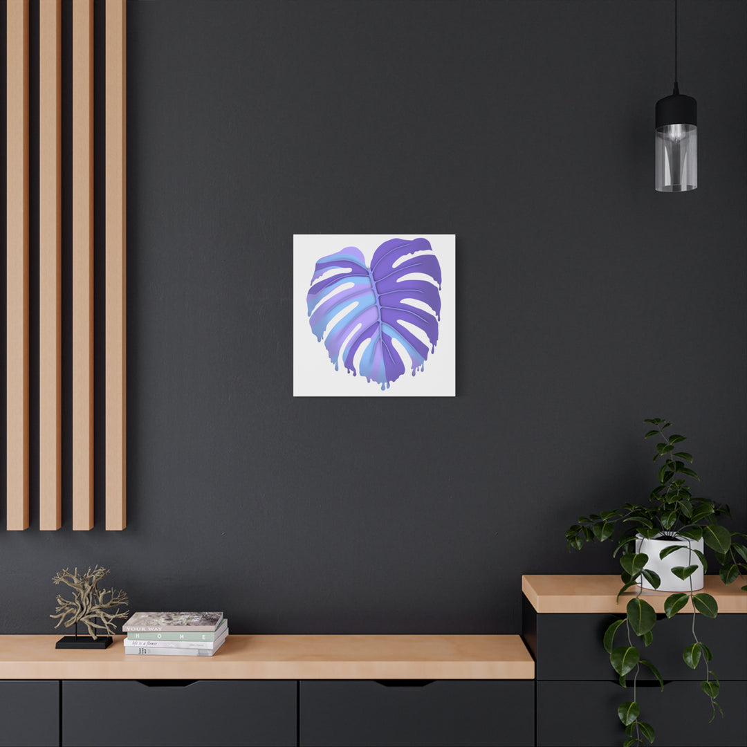 Purple Monstera Canvas Print The Potted Pixel Modern Wall Art For Living Room Decor