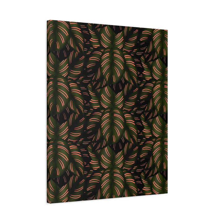 Calathea Pinstripe Canvas Print With Matte Finish Stretched Botanical Wall Art For Living Room Decor
