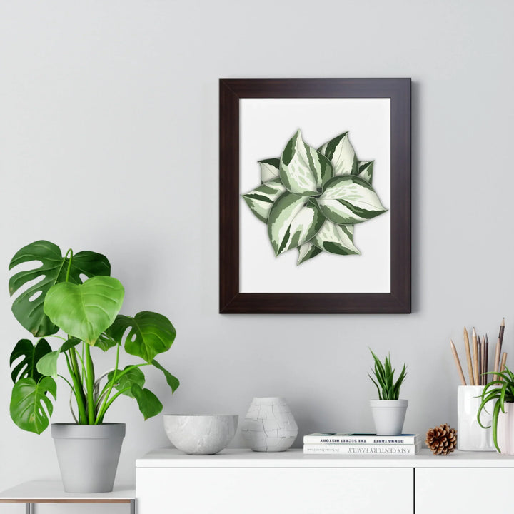 Manjula Pothos Print Framed Wall Art Botanical Poster With Heart Shaped Leaves Indoor Plant Decor