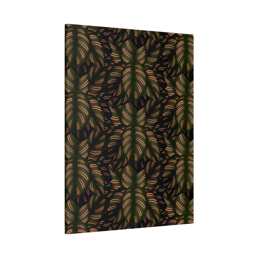 Calathea Pinstripe Canvas Print With Matte Finish Stretched Botanical Wall Art For Living Room Decor
