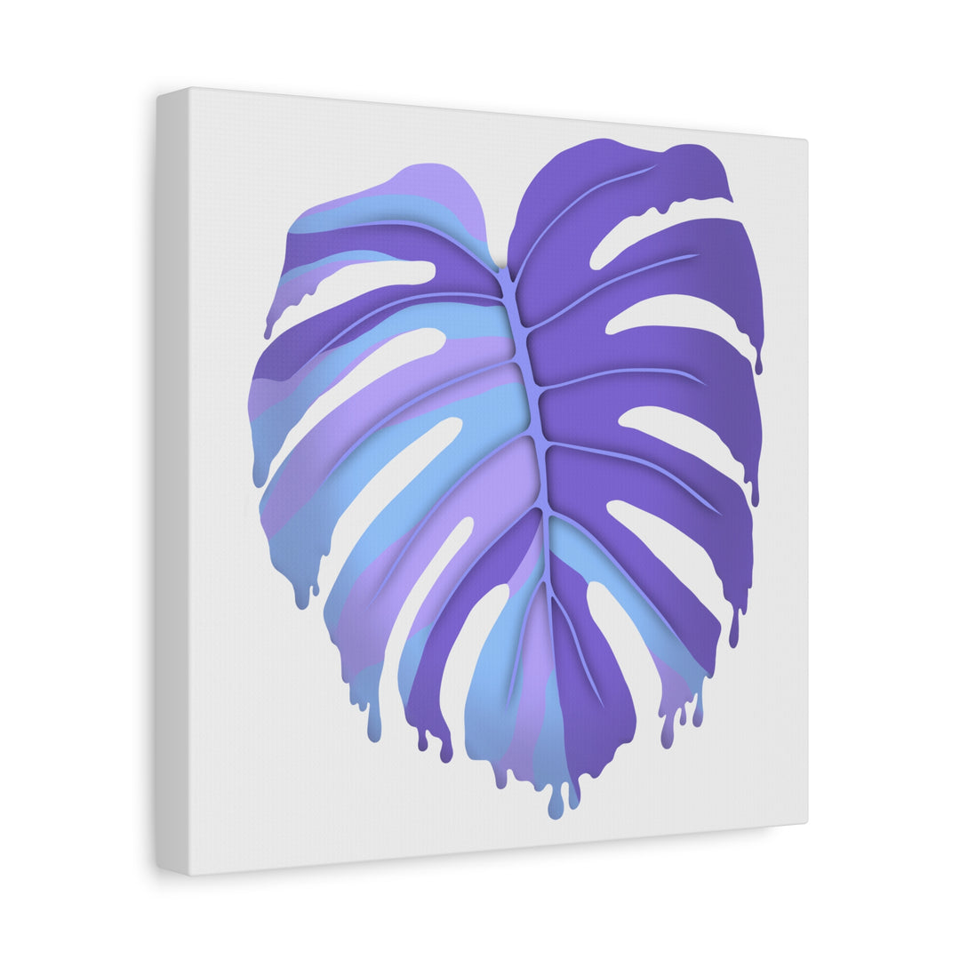 Purple Monstera Canvas Print The Potted Pixel Modern Wall Art For Living Room Decor