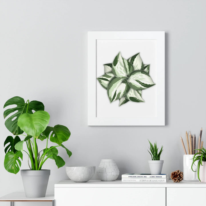 Manjula Pothos Print Framed Wall Art Botanical Poster With Heart Shaped Leaves Indoor Plant Decor