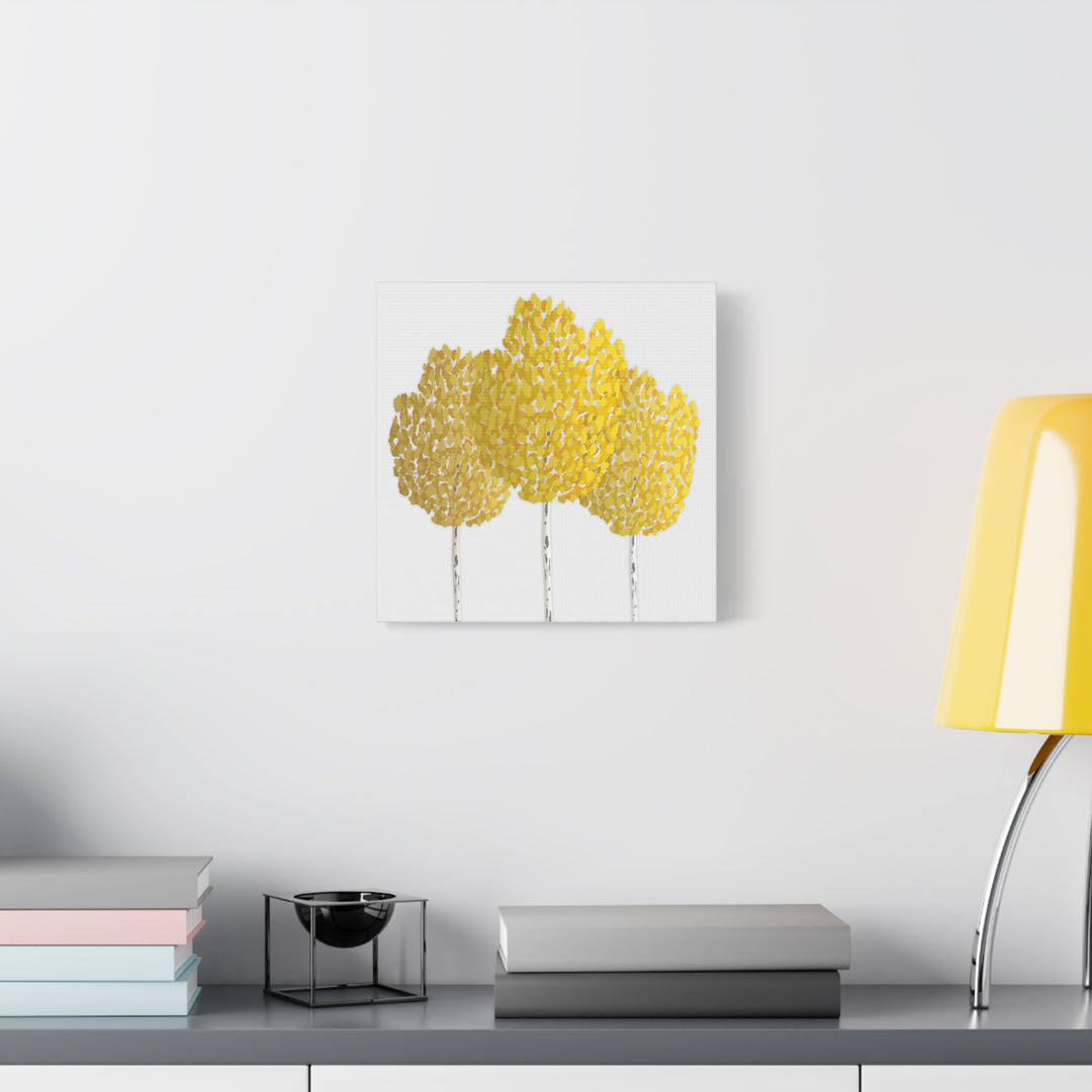 Fall Aspen Canvas Wall Art Print Quaking Aspen Yellow Fall Foliage on Durable Cotton Canvas