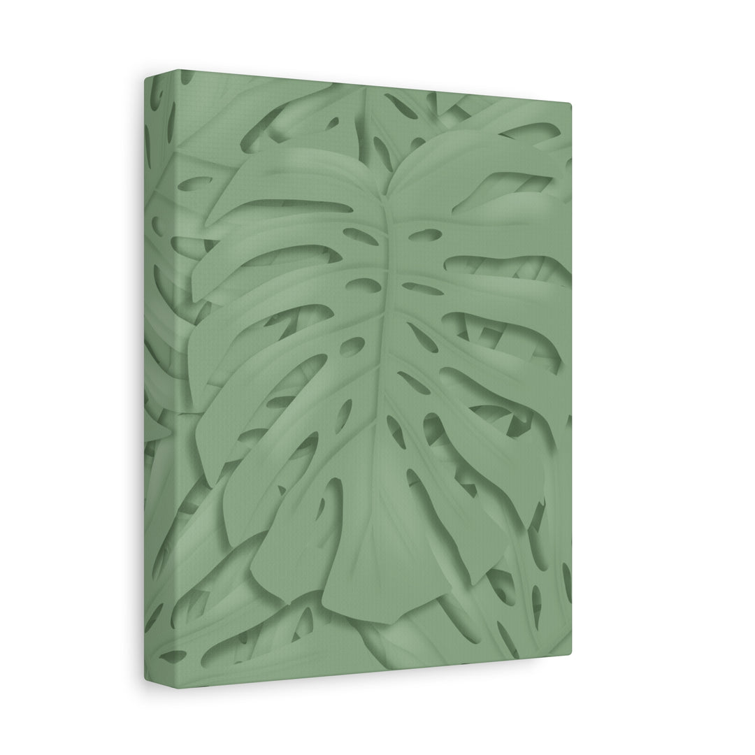 Monstera Canvas Art The Potted Pixel 24x36 Inches Matte Finish Wall Decor Botanical Green Leaf Print