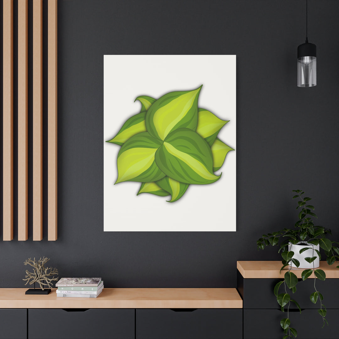 Philodendron Brasil Canvas Print Matte Stretched Canvas Indoor Plant Art For Modern Greenery Decor
