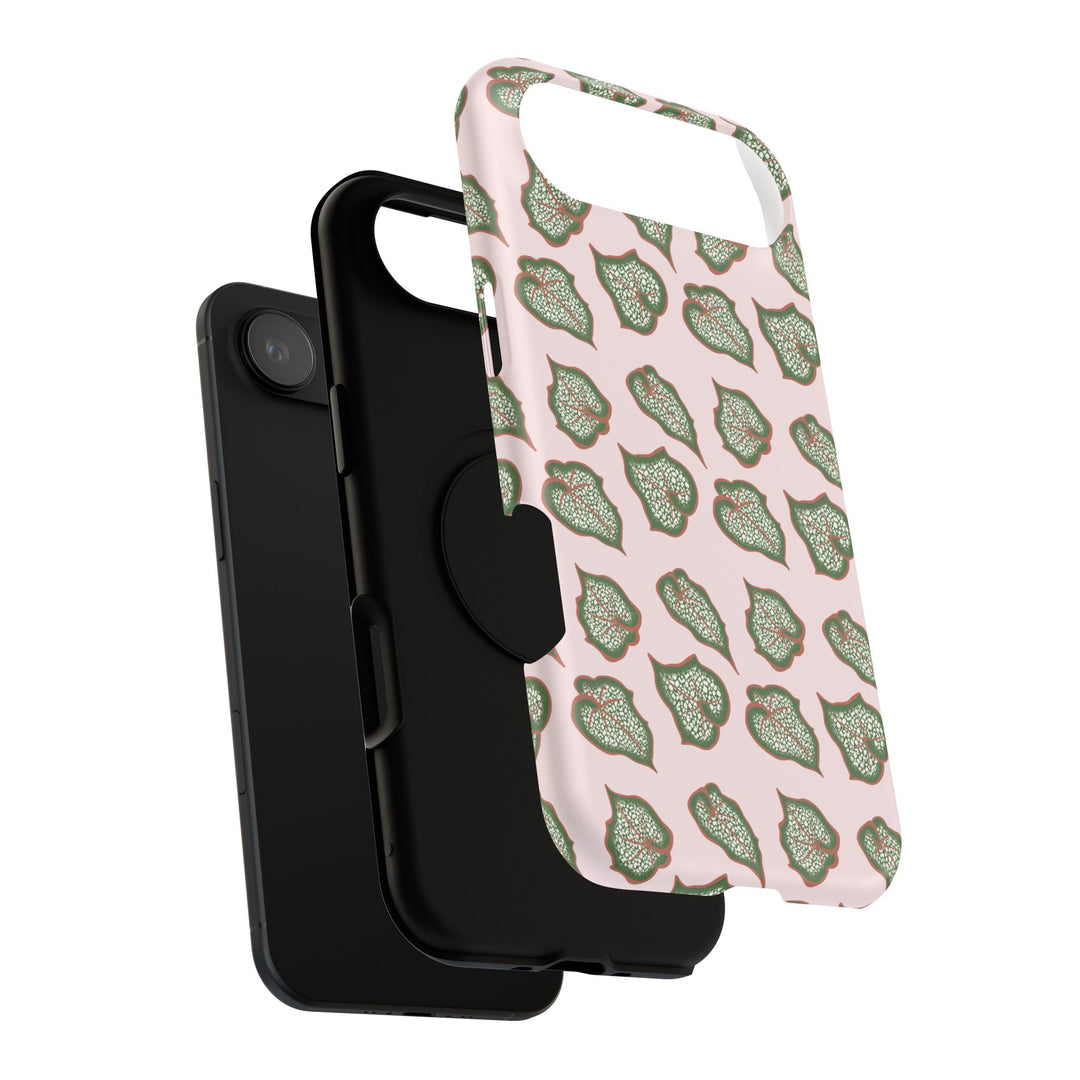Begonia Pattern Phone Case – Dual Layer Protective Cover