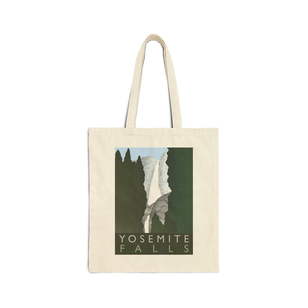 Minimalist Yosemite Falls Organic Cotton Tote Bag With Durable Canvas Handles Eco Friendly