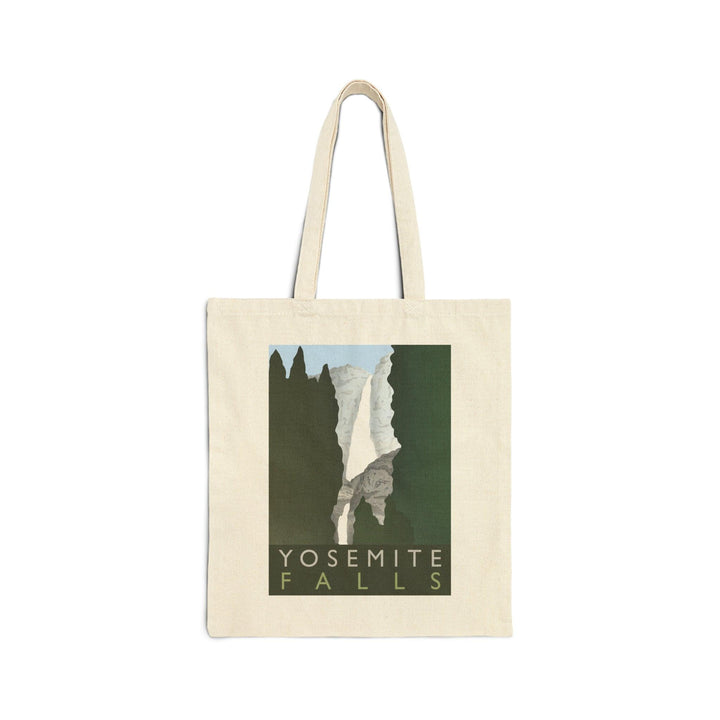 Minimalist Yosemite Falls Organic Cotton Tote Bag With Durable Canvas Handles Eco Friendly
