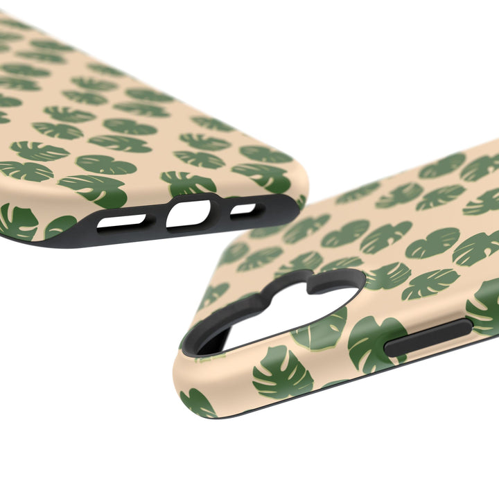 Monstera Pattern Phone Case – Dual Layer Protective Cover