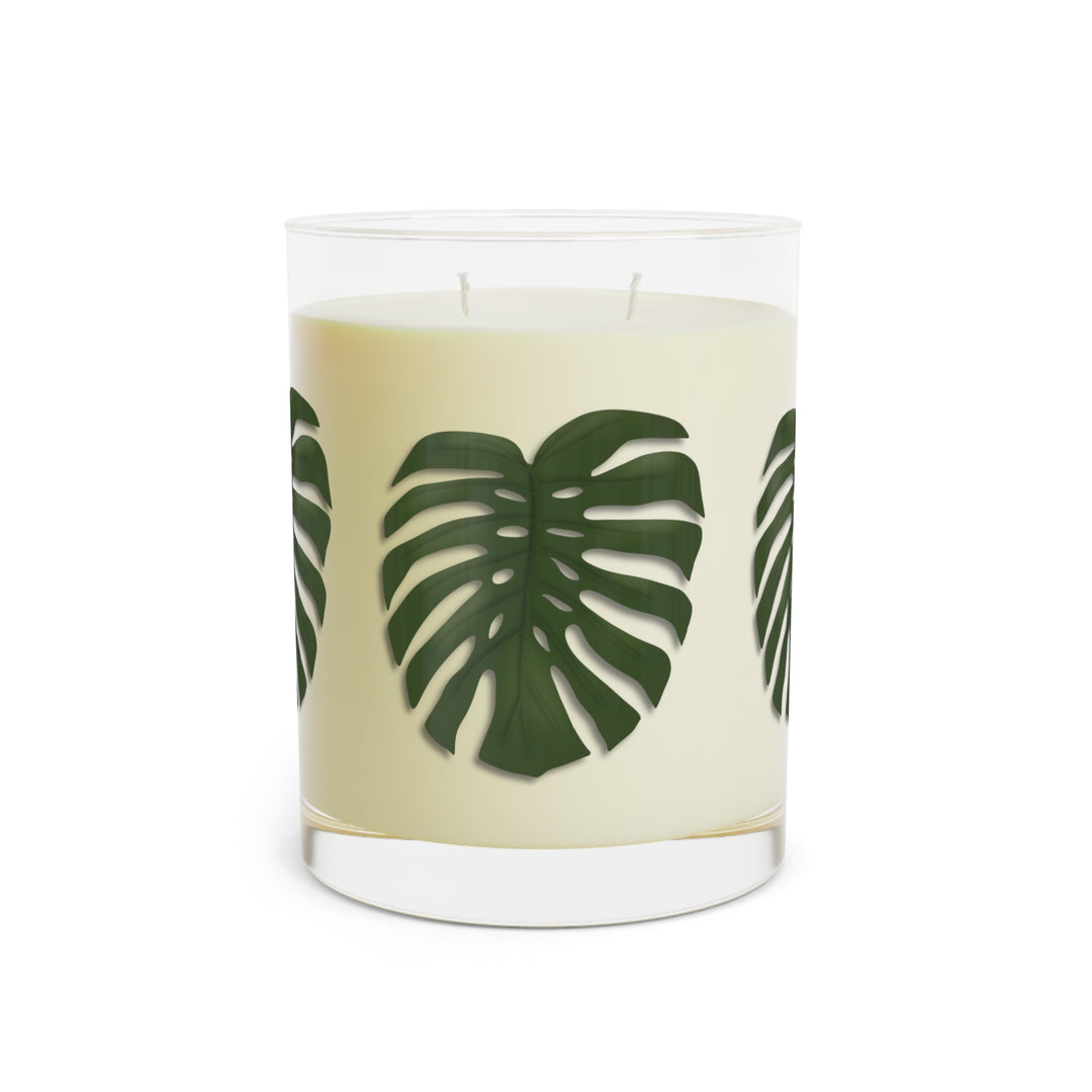 Monstera Deliciosa Candle 11oz Glass Jar With White Tea Fig Lavender Sage Ocean Mist Moss Fragrance