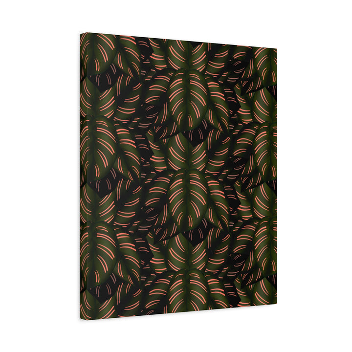 Calathea Pinstripe Canvas Print With Matte Finish Stretched Botanical Wall Art For Living Room Decor