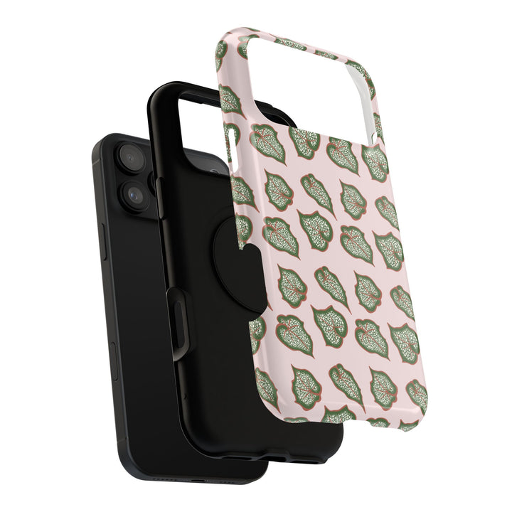 Begonia Pattern Phone Case – Dual Layer Protective Cover