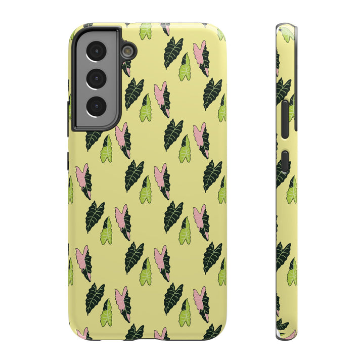 Alocasia Pattern Impact Resistant Phone Case Botanical Cover Full Wrap Print Wireless Charging