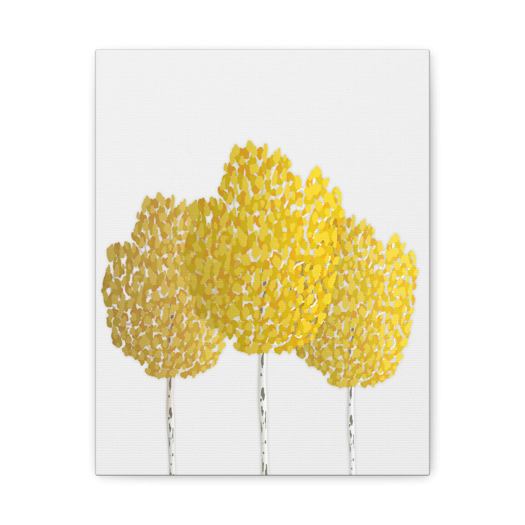 Fall Aspen Canvas Wall Art Print Quaking Aspen Yellow Fall Foliage on Durable Cotton Canvas