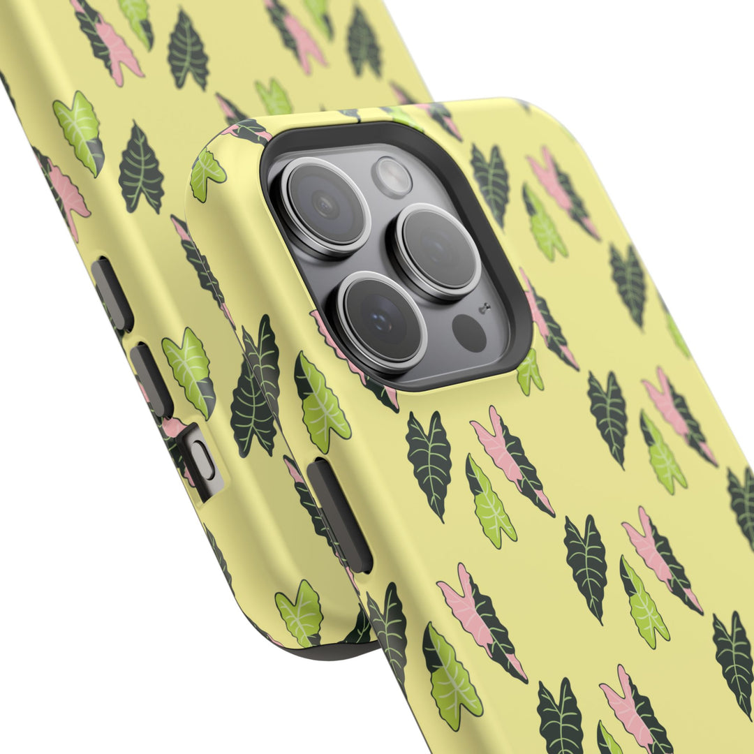 Alocasia Pattern Phone Case – Dual Layer Protective Cover