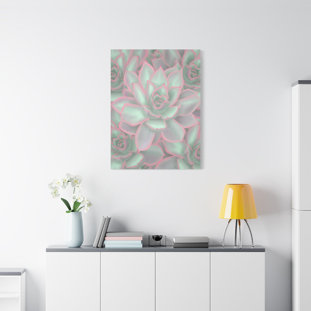 Echeveria Violet Queen Canvas Wall Art Succulent Print Matte Botanical Decor For Indoor Spaces