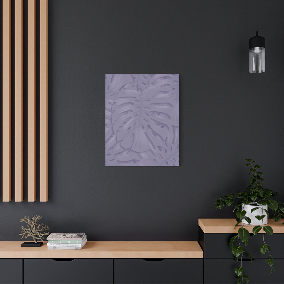 Violet Monstera Canvas Print Stretched Matte Wall Art for Bedroom and Living Room Decor
