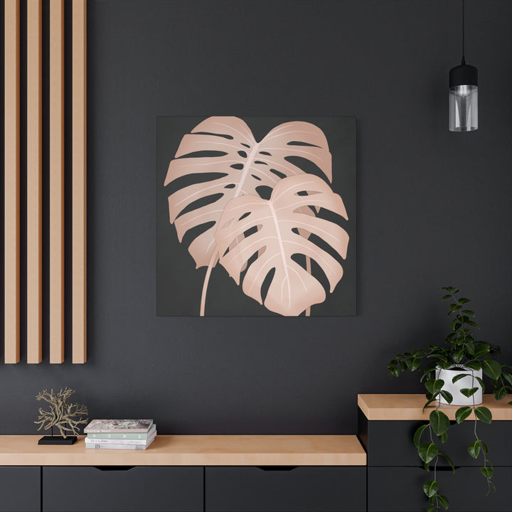 Pink Monstera Canvas Print – Botanical Wall Art