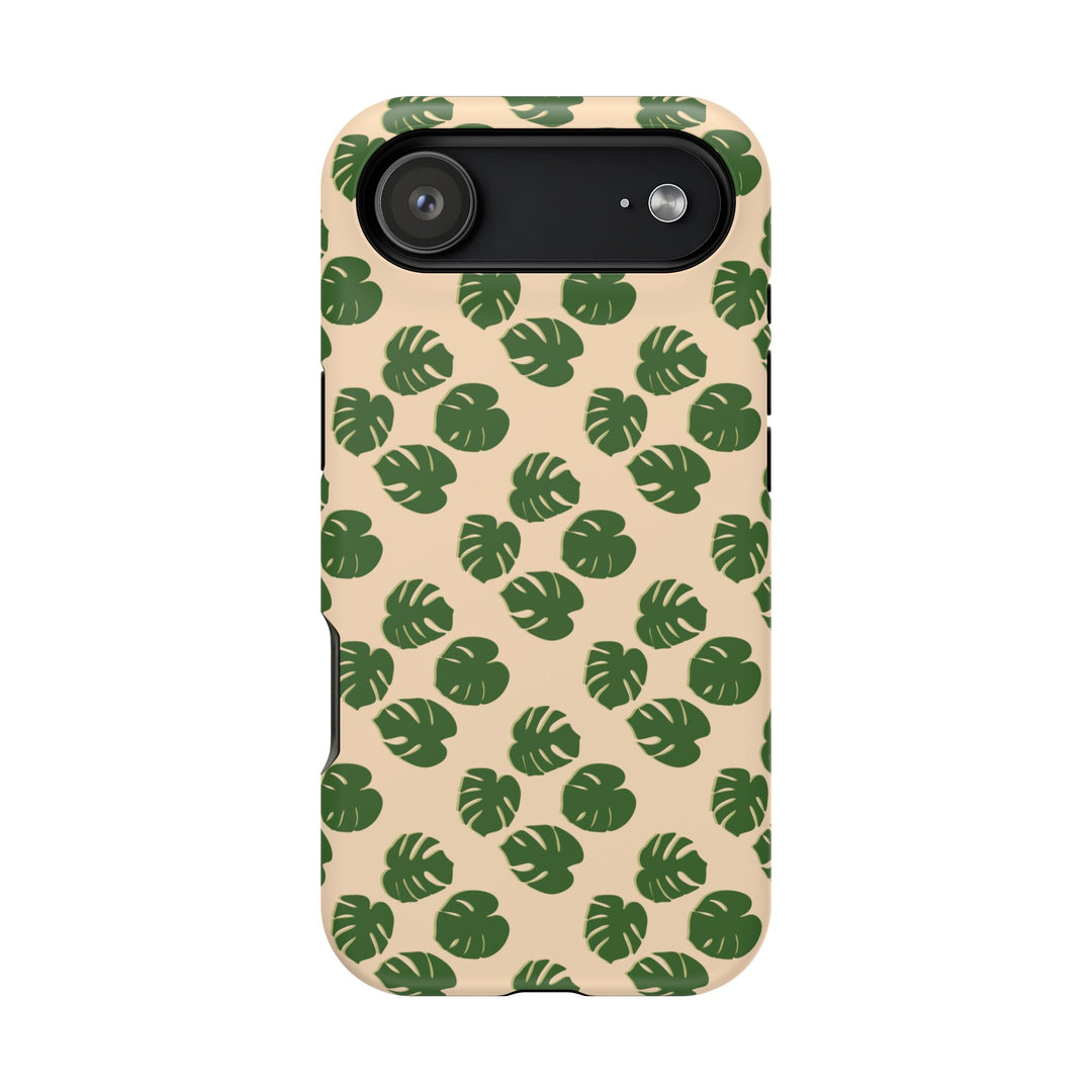 Monstera Pattern Phone Case – Dual Layer Protective Cover