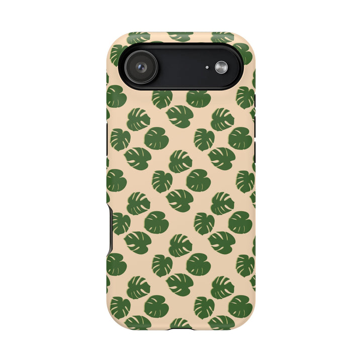 Monstera Pattern Phone Case – Dual Layer Protective Cover