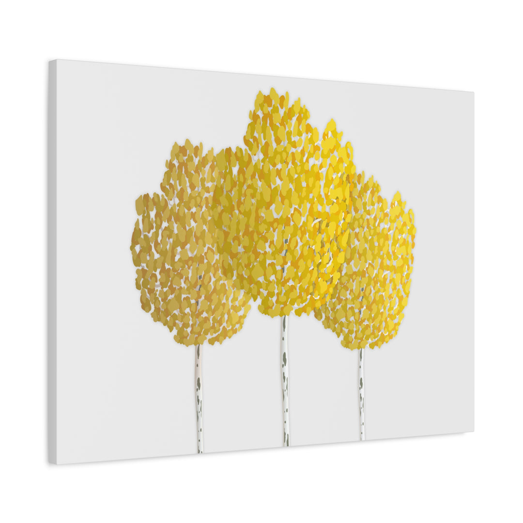 Fall Aspen Canvas Wall Art Print Quaking Aspen Yellow Fall Foliage on Durable Cotton Canvas