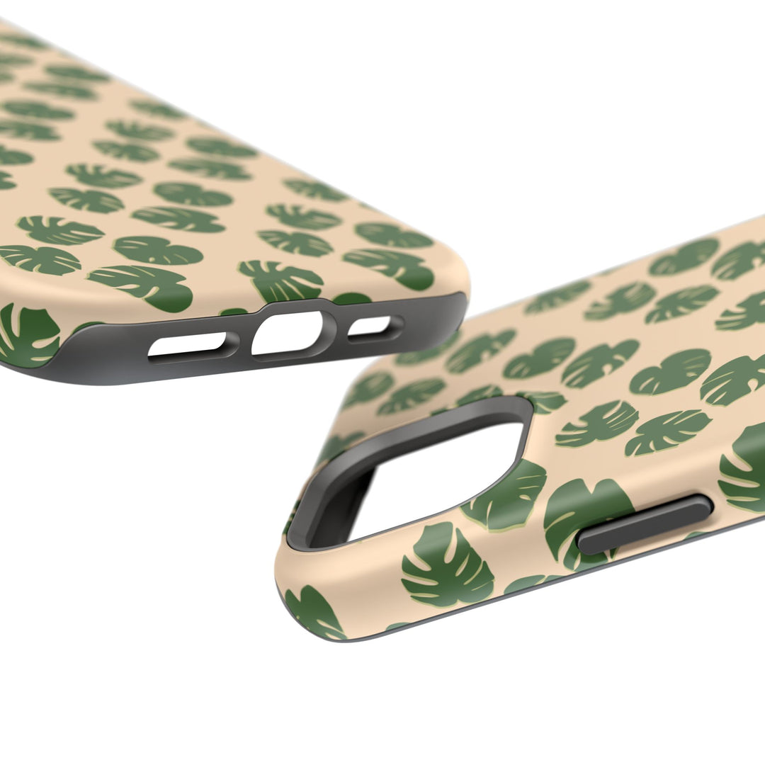 Monstera Pattern Phone Case – Dual Layer Protective Cover