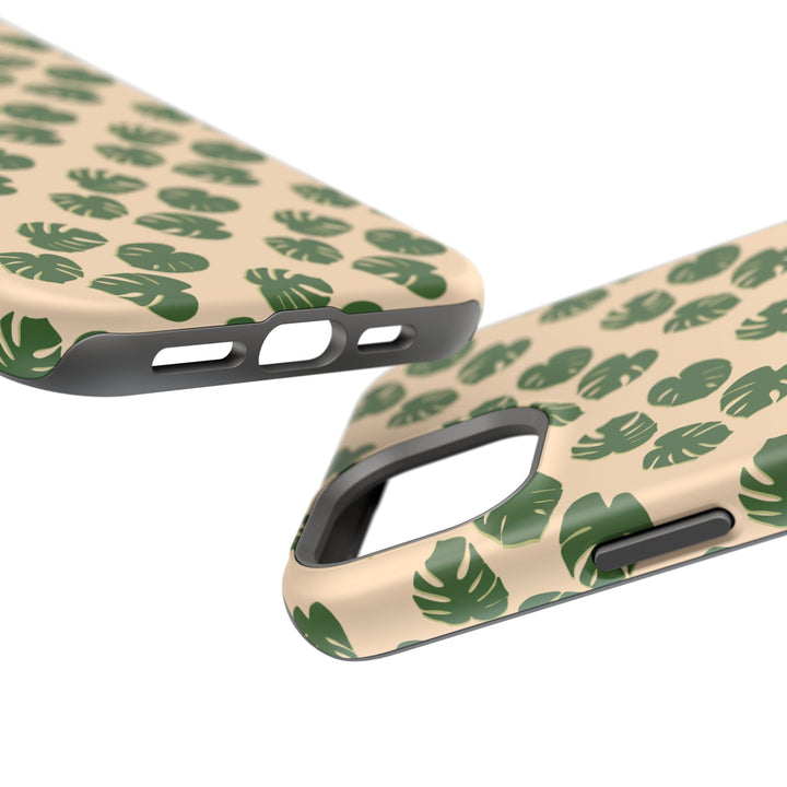 Monstera Pattern Phone Case – Dual Layer Protective Cover
