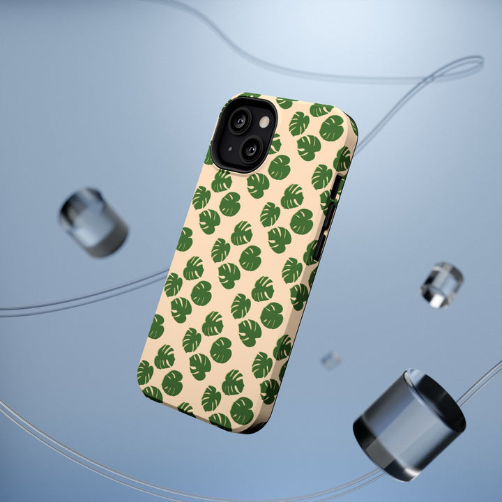Monstera Pattern Phone Case – Dual Layer Protective Cover