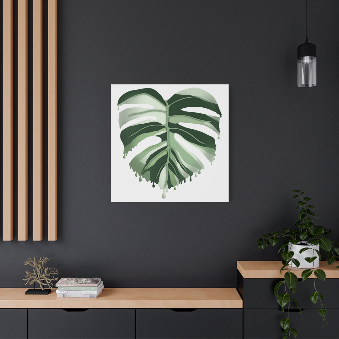 Melting Monstera Albo Canvas Large Indoor Wall Art Print Matte Finish Tropical Home Decor