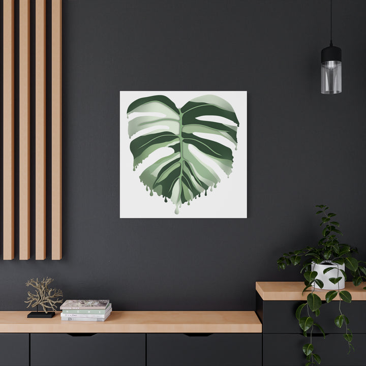 Melting Monstera Albo Canvas Large Indoor Wall Art Print Matte Finish Tropical Home Decor